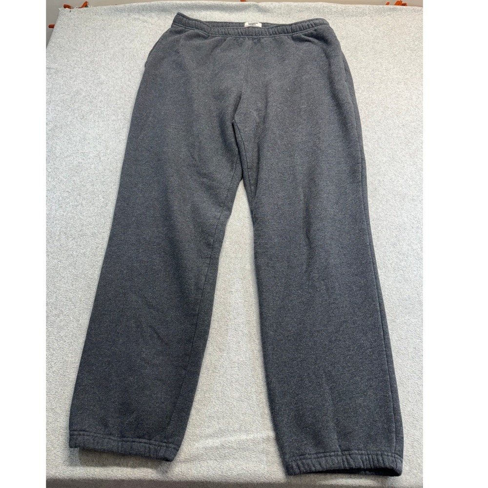 Lands End Serious Sweats Mens L Tall 36-38 Charcoal Gray Fleece Sweatpants Cozy